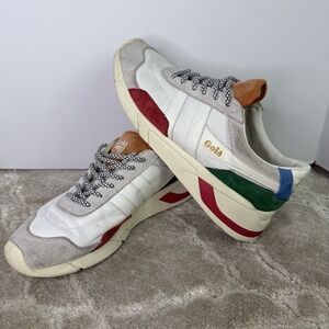 Gola Eclipse Trident CLA596 Womens White Suede Lifestyle Sneakers Shoes 8